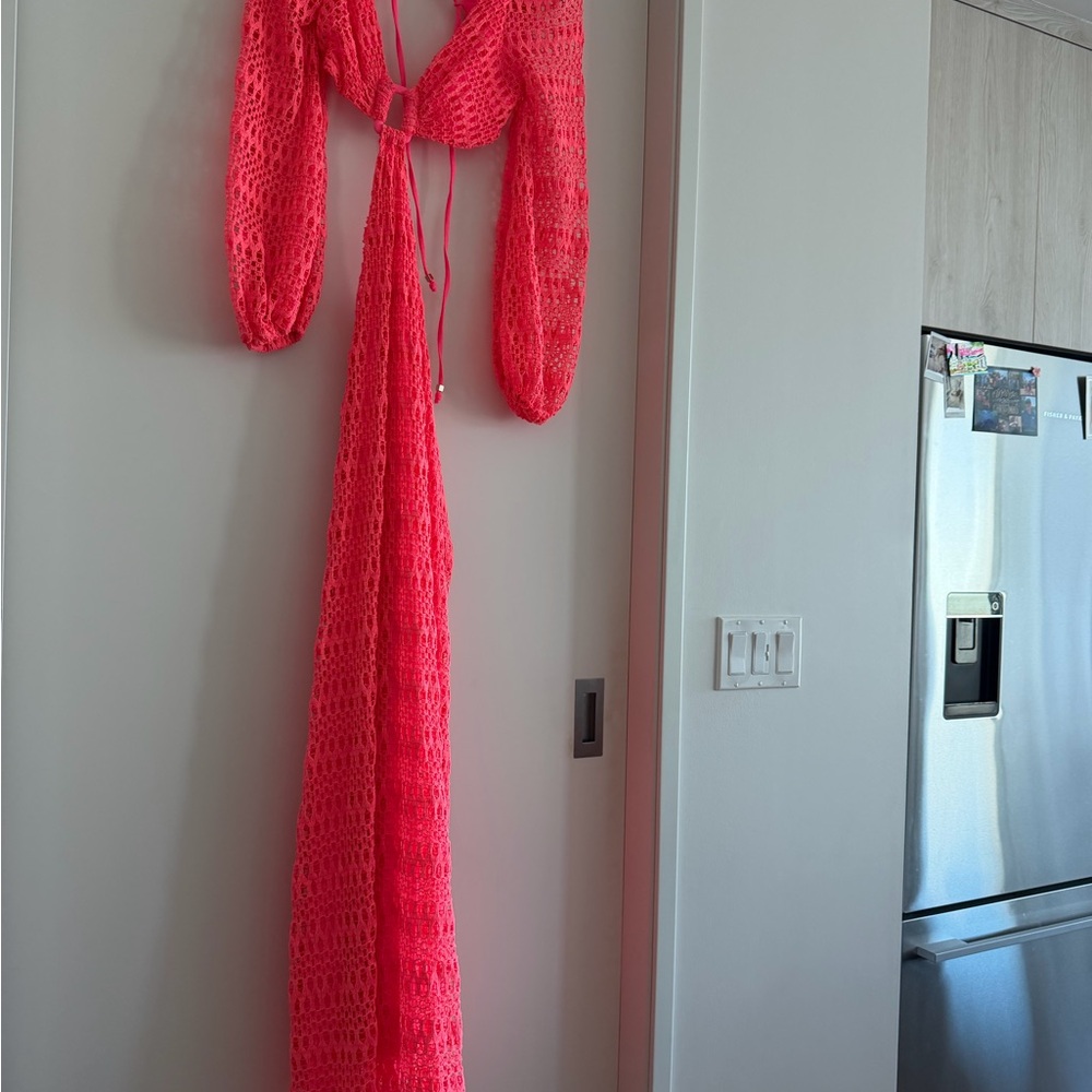 PatBO Neon Pink Crochet Dress - Picture 8 of 8